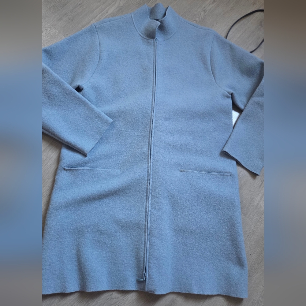 Eileen Fisher Women's Light Blue Trench Coat
